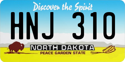 ND license plate HNJ310
