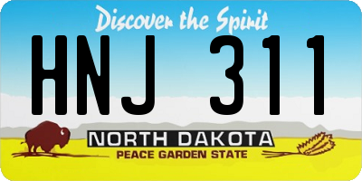 ND license plate HNJ311