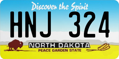 ND license plate HNJ324
