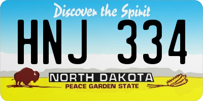 ND license plate HNJ334