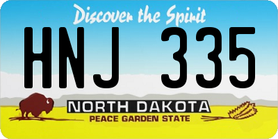 ND license plate HNJ335