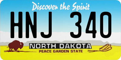ND license plate HNJ340