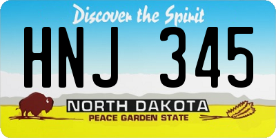 ND license plate HNJ345