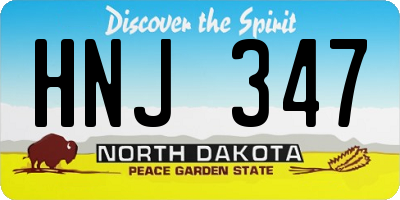 ND license plate HNJ347