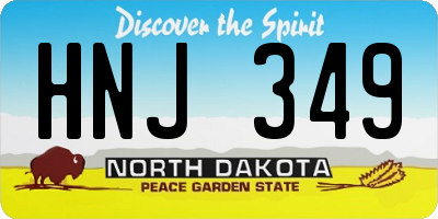 ND license plate HNJ349