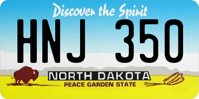 ND license plate HNJ350