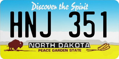ND license plate HNJ351