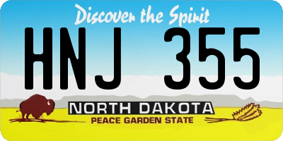 ND license plate HNJ355