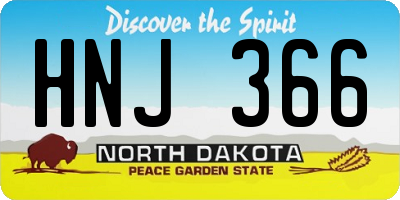 ND license plate HNJ366