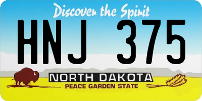 ND license plate HNJ375