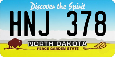 ND license plate HNJ378