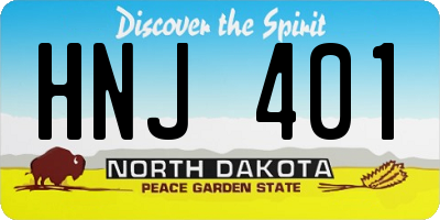 ND license plate HNJ401