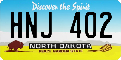 ND license plate HNJ402