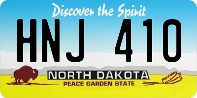 ND license plate HNJ410