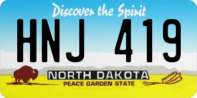 ND license plate HNJ419