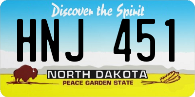 ND license plate HNJ451