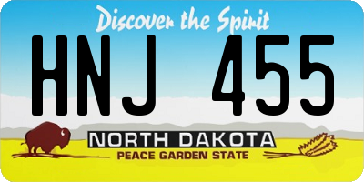 ND license plate HNJ455