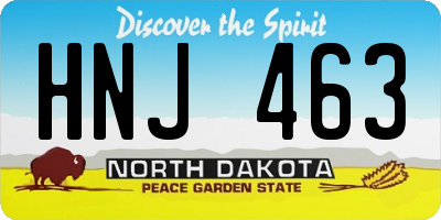 ND license plate HNJ463