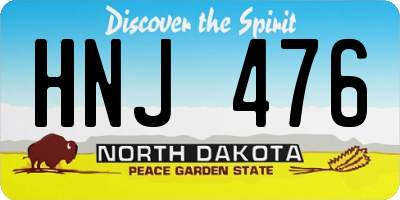 ND license plate HNJ476