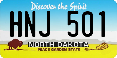 ND license plate HNJ501