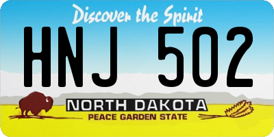 ND license plate HNJ502