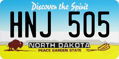 ND license plate HNJ505