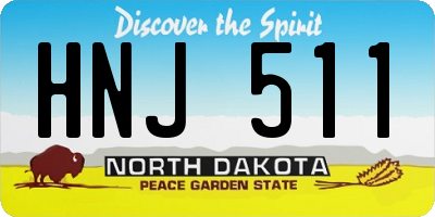 ND license plate HNJ511