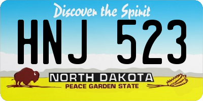 ND license plate HNJ523