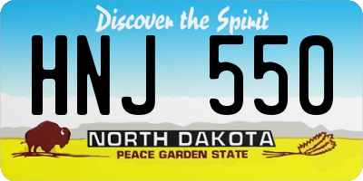 ND license plate HNJ550