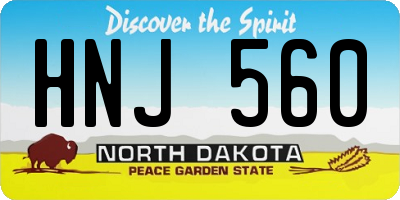 ND license plate HNJ560