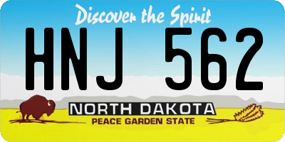 ND license plate HNJ562