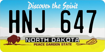 ND license plate HNJ647