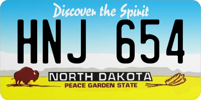 ND license plate HNJ654
