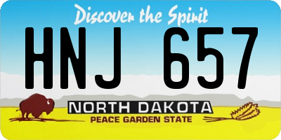 ND license plate HNJ657