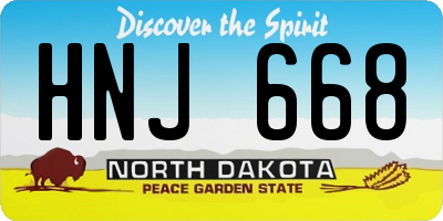ND license plate HNJ668