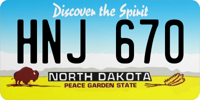 ND license plate HNJ670