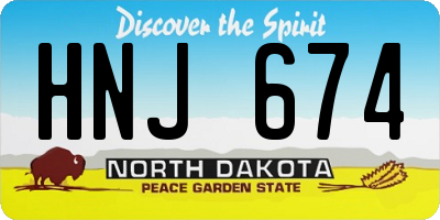ND license plate HNJ674