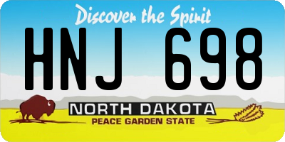 ND license plate HNJ698