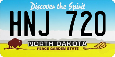 ND license plate HNJ720
