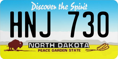 ND license plate HNJ730