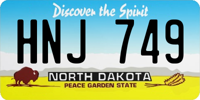 ND license plate HNJ749
