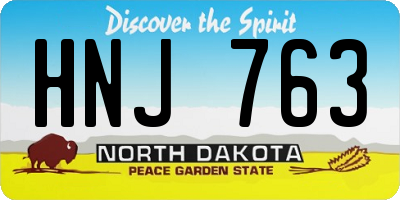 ND license plate HNJ763