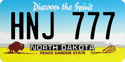 ND license plate HNJ777