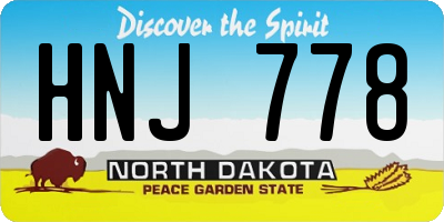ND license plate HNJ778