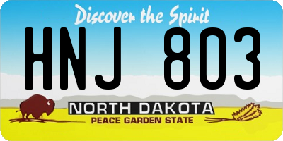 ND license plate HNJ803