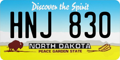 ND license plate HNJ830