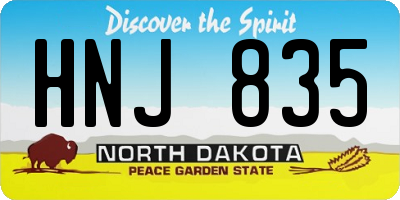 ND license plate HNJ835