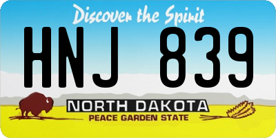 ND license plate HNJ839