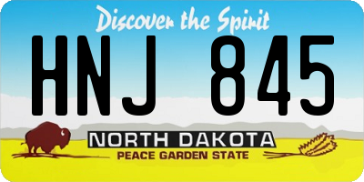 ND license plate HNJ845