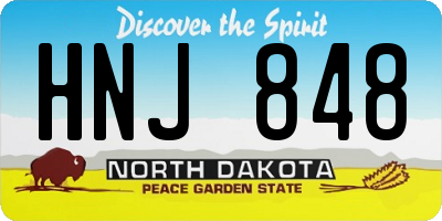 ND license plate HNJ848